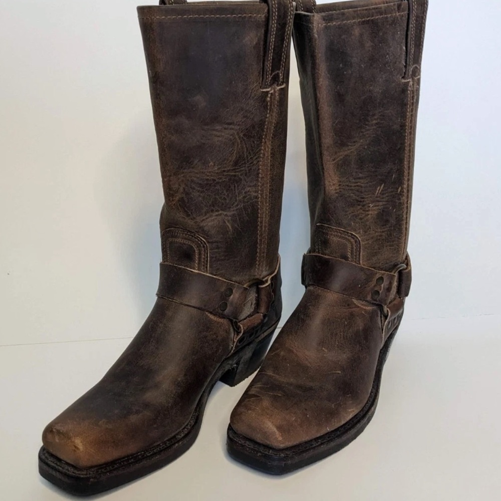 Frye 12R Harness Distressed Brown Boots 7.5 women